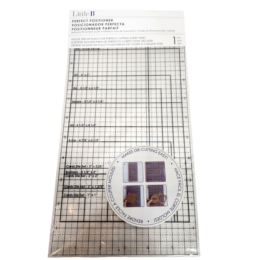 Little B Perfect Positioner Clear Machine Mat 6x12 Die Cutting Guide Craft
